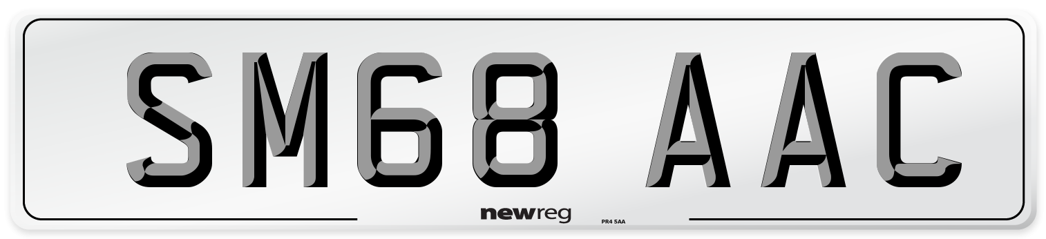 SM68 AAC Front Number Plate