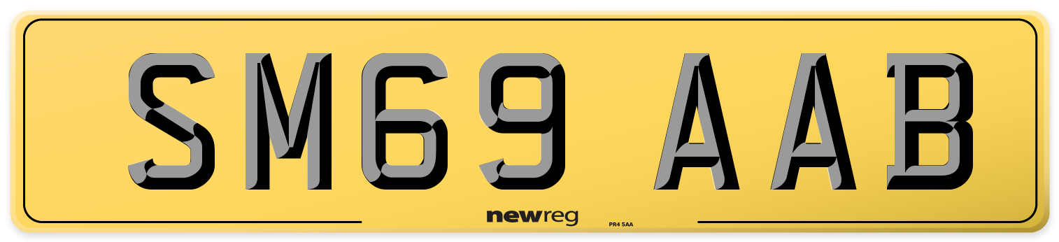 SM69 AAB Rear Number Plate