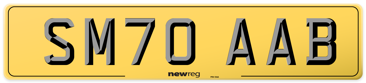 SM70 AAB Rear Number Plate