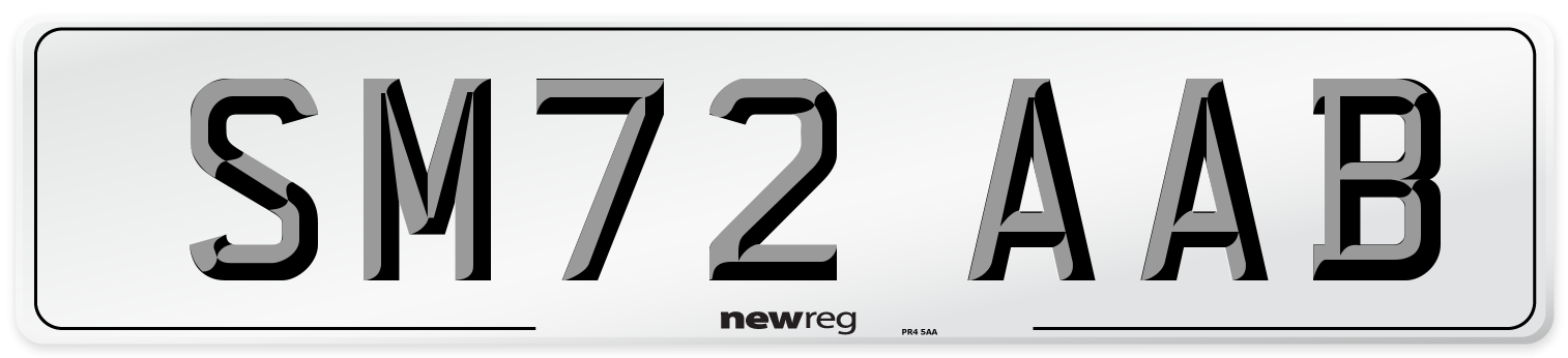 SM72 AAB Front Number Plate
