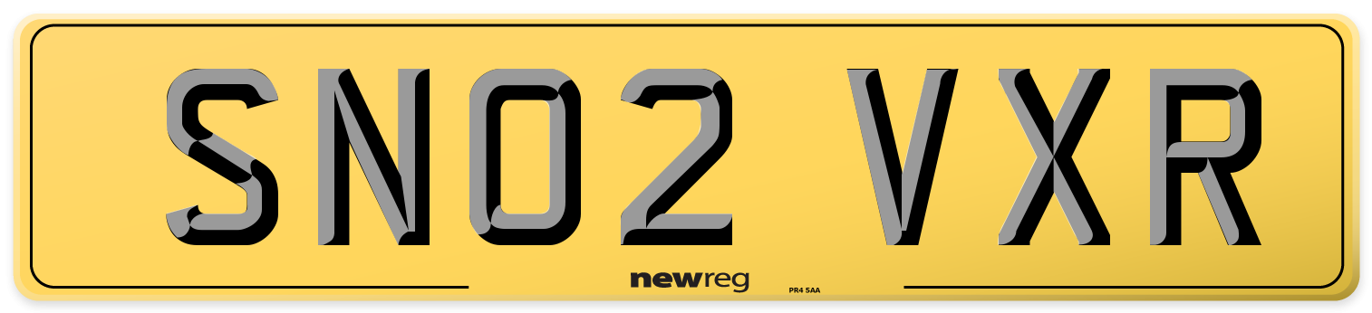 SN02 VXR Rear Number Plate