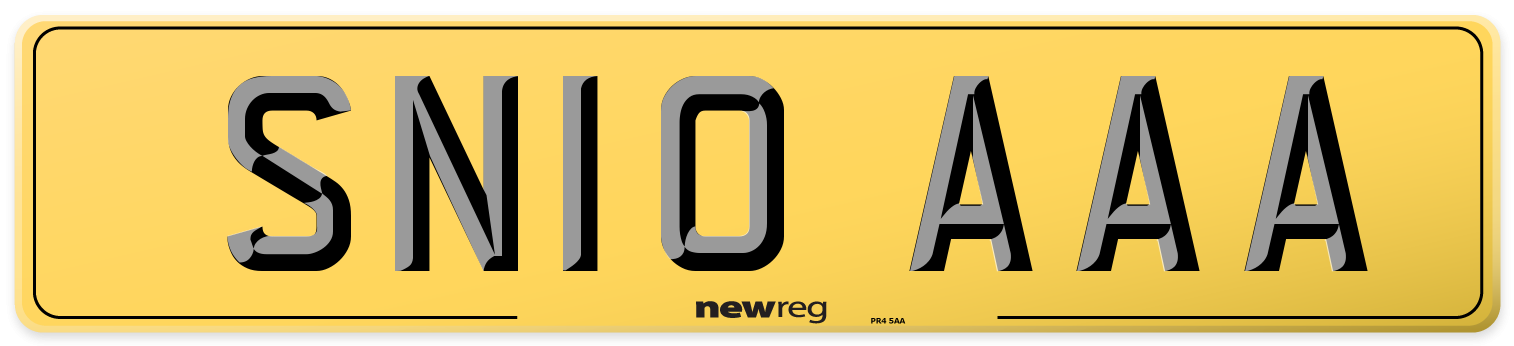 SN10 AAA Rear Number Plate