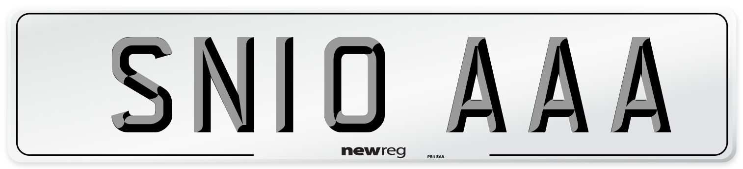 SN10 AAA Front Number Plate