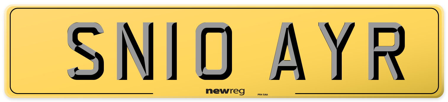 SN10 AYR Rear Number Plate
