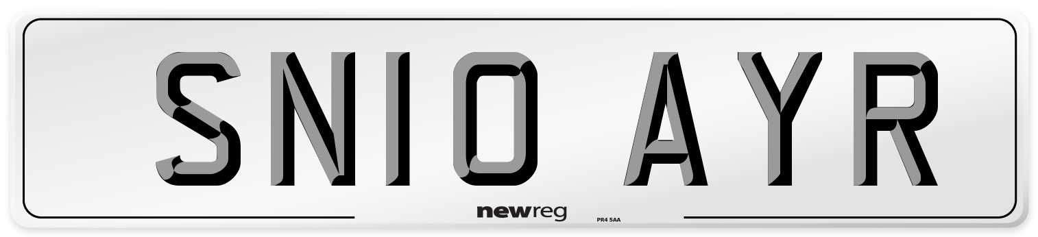 SN10 AYR Front Number Plate