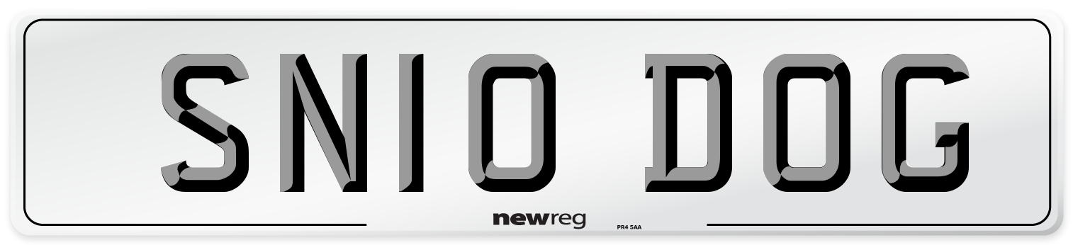 SN10 DOG Front Number Plate