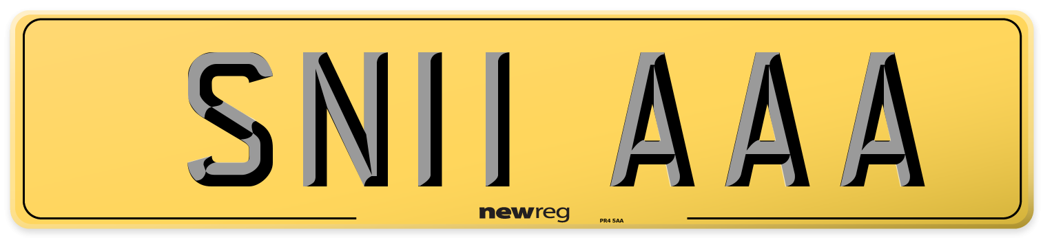 SN11 AAA Rear Number Plate