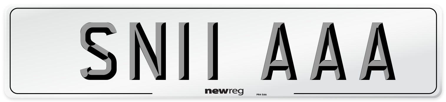 SN11 AAA Front Number Plate