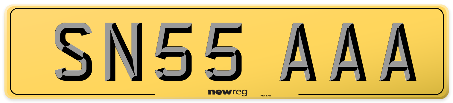 SN55 AAA Rear Number Plate