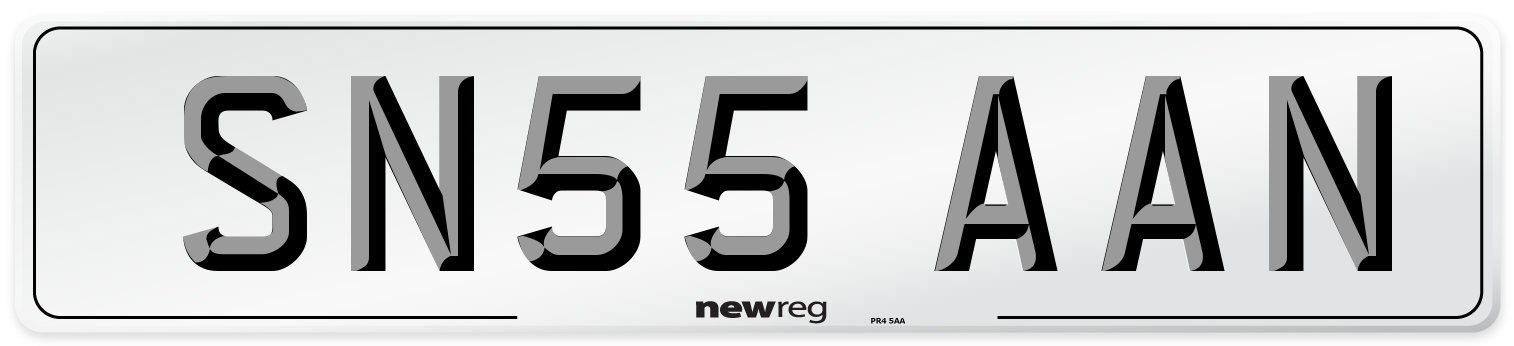 SN55 AAN Front Number Plate