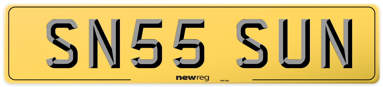 SN55 SUN Rear Number Plate
