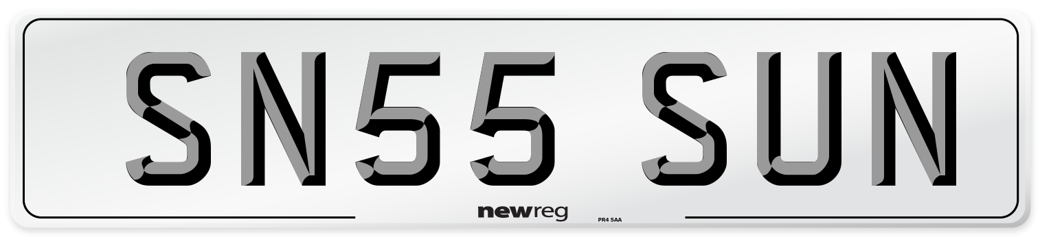 SN55 SUN Front Number Plate