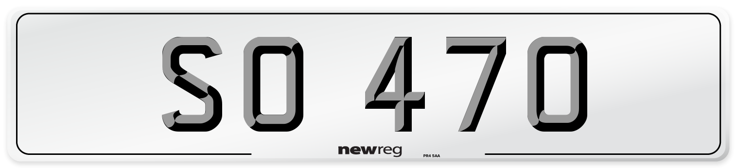 SO 470 Front Number Plate