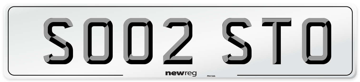 SO02 STO Front Number Plate