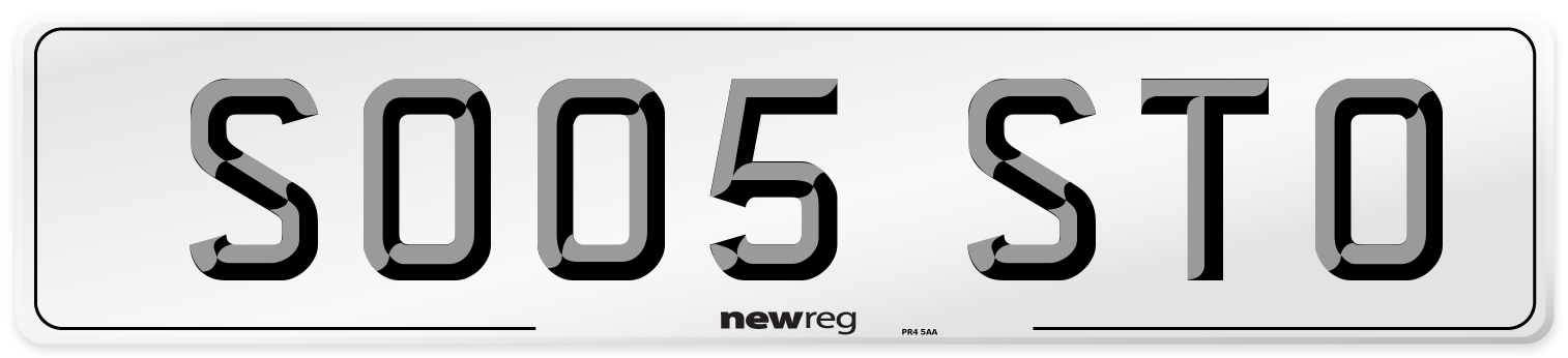 SO05 STO Front Number Plate