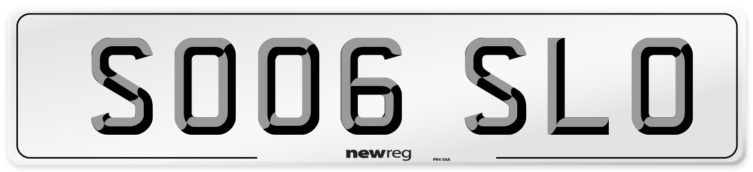 SO06 SLO Front Number Plate