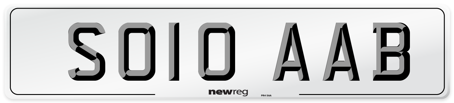 SO10 AAB Front Number Plate