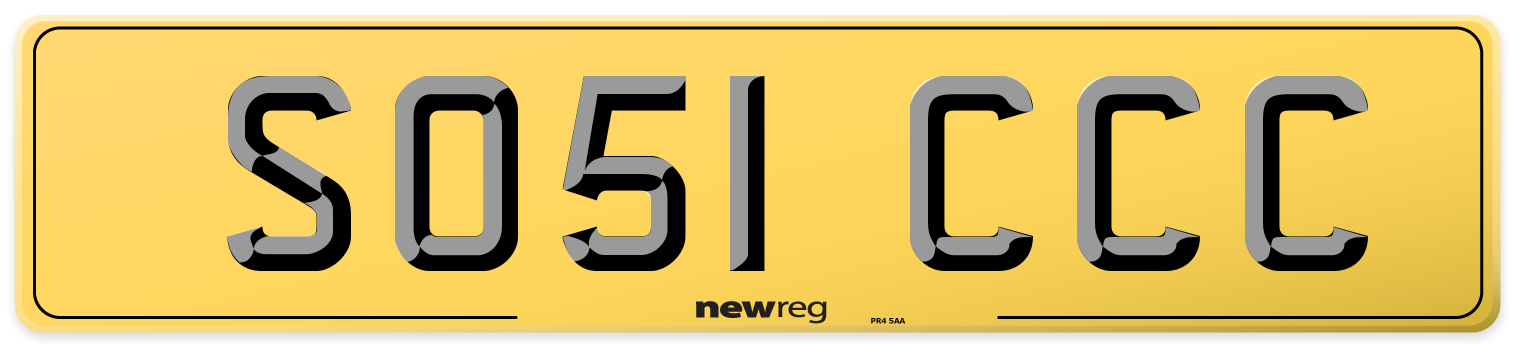 SO51 CCC Rear Number Plate
