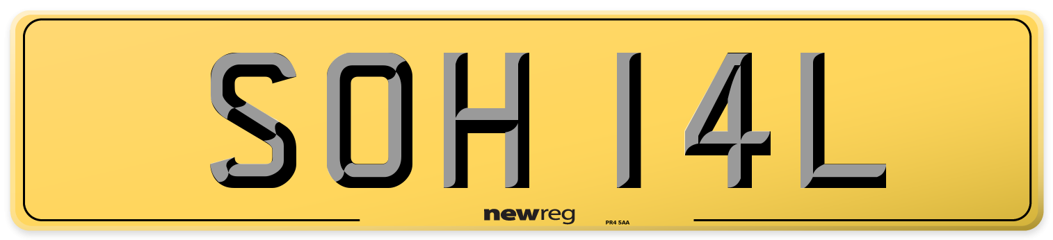SOH 14L Rear Number Plate