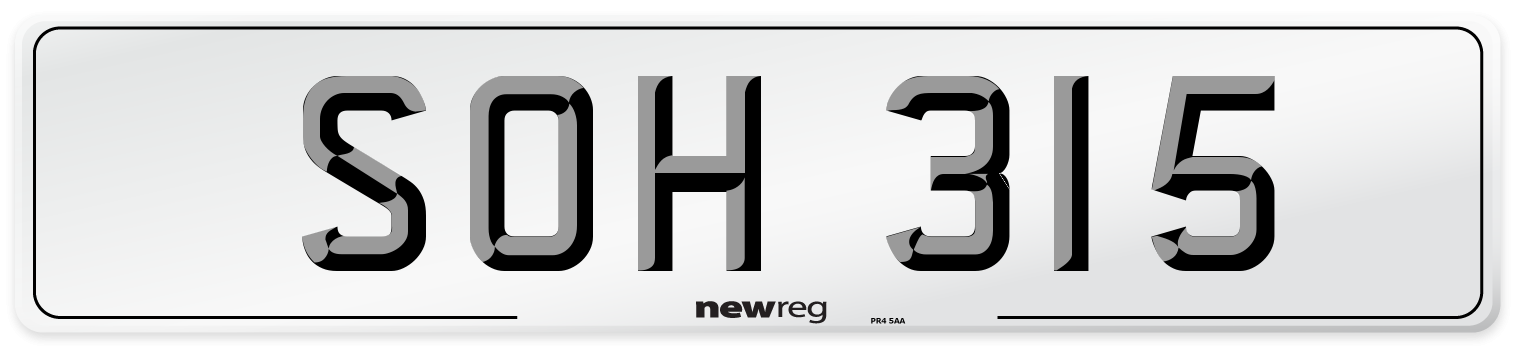 SOH 315 Front Number Plate