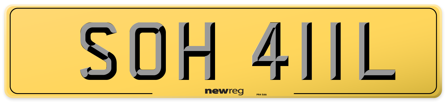 SOH 411L Rear Number Plate