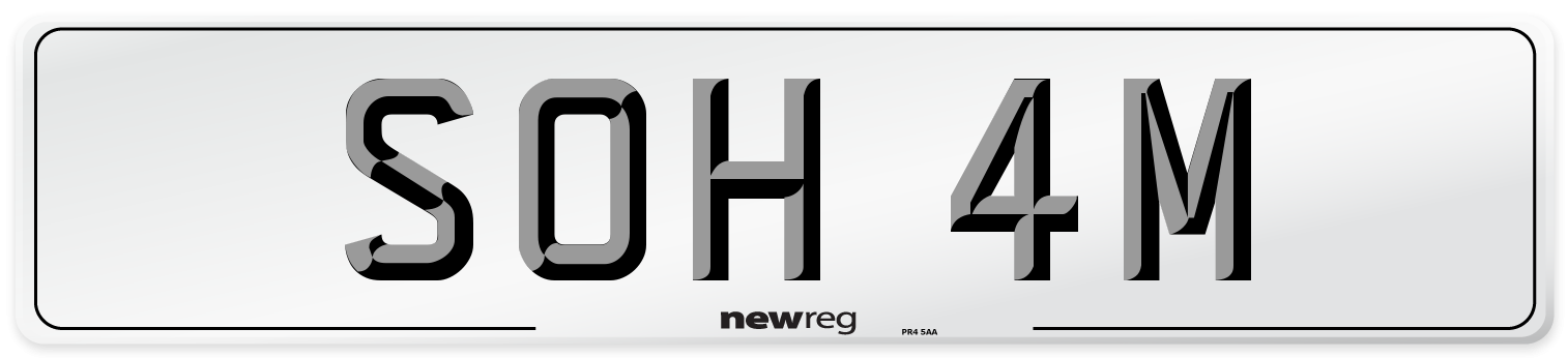 SOH 4M Front Number Plate