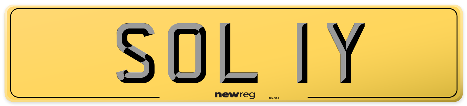SOL 1Y Rear Number Plate