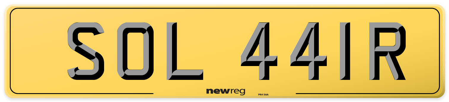 SOL 441R Rear Number Plate