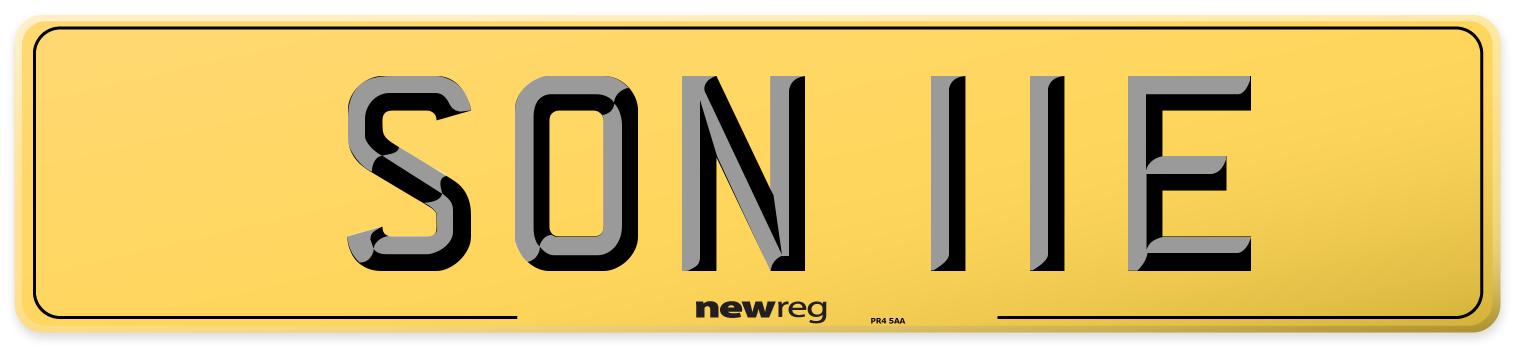SON 11E Rear Number Plate