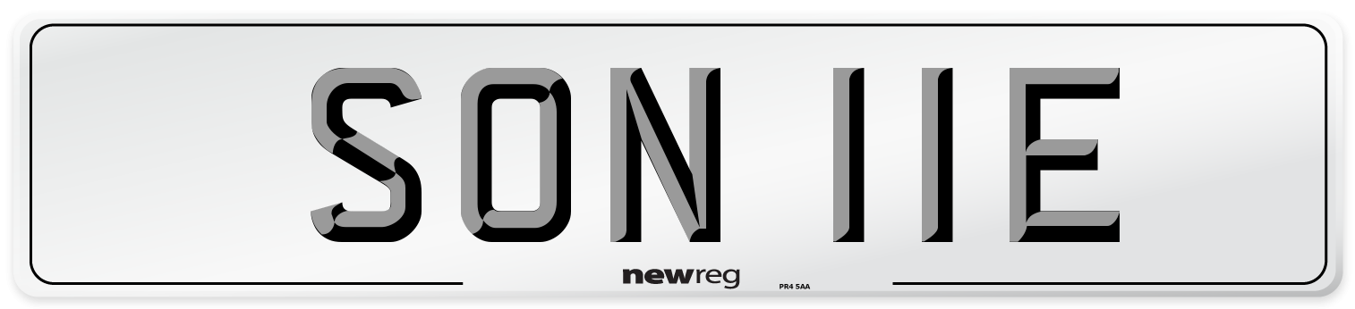 SON 11E Front Number Plate