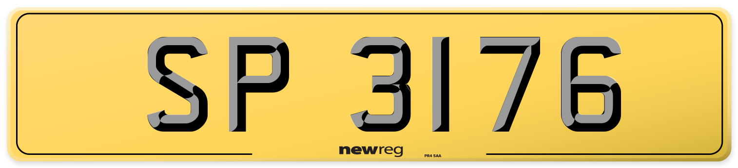 SP 3176 Rear Number Plate