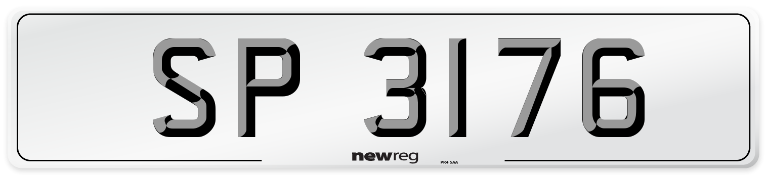 SP 3176 Front Number Plate