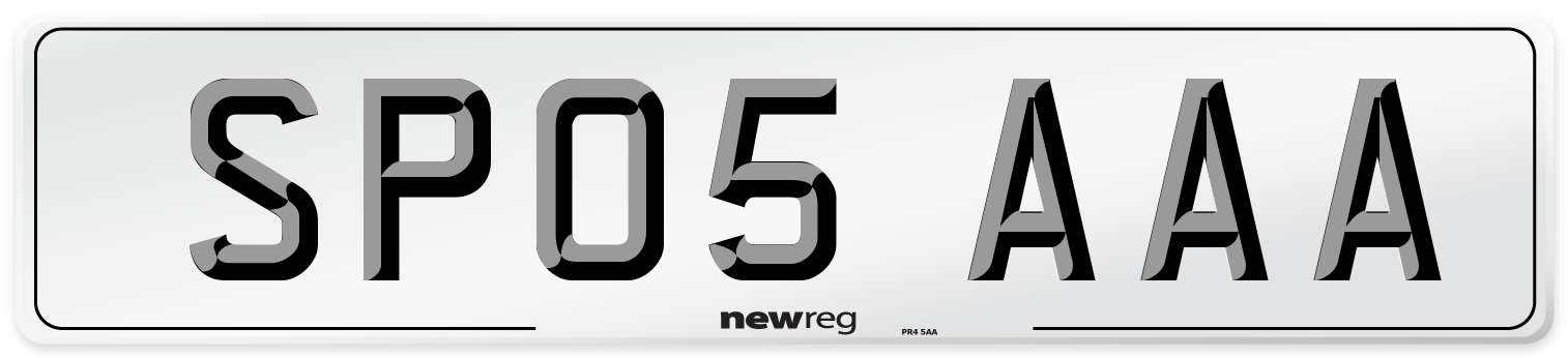 SP05 AAA Front Number Plate