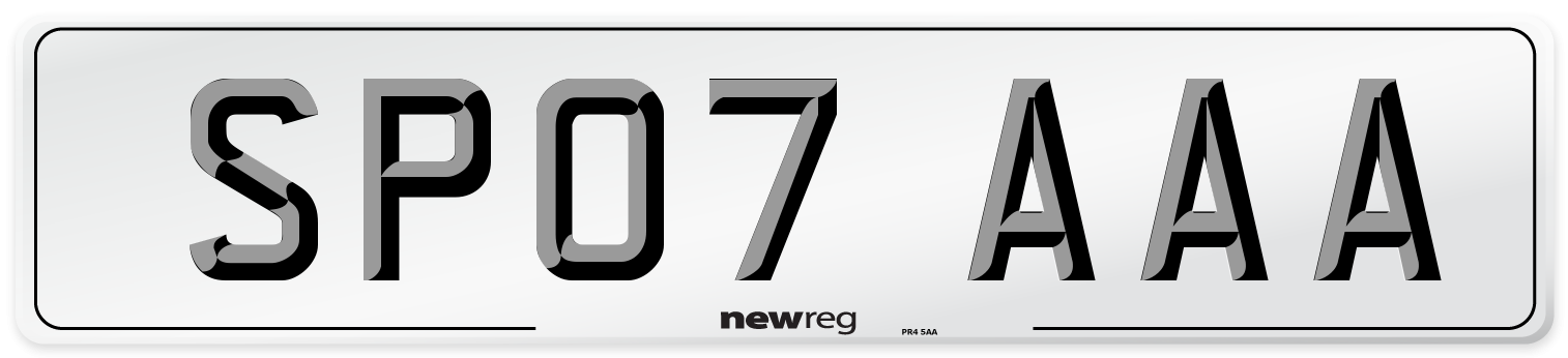 SP07 AAA Front Number Plate