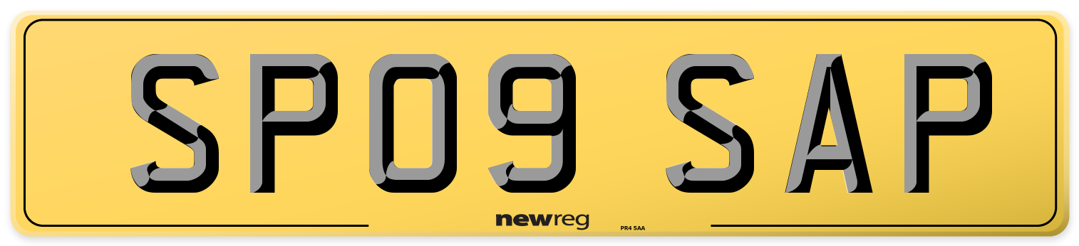 SP09 SAP Rear Number Plate