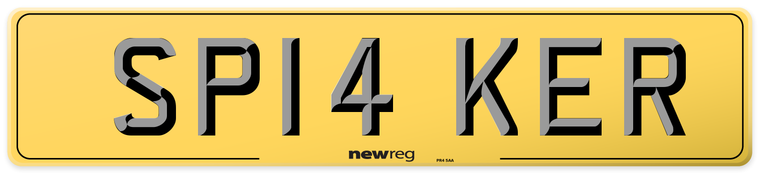 SP14 KER Rear Number Plate