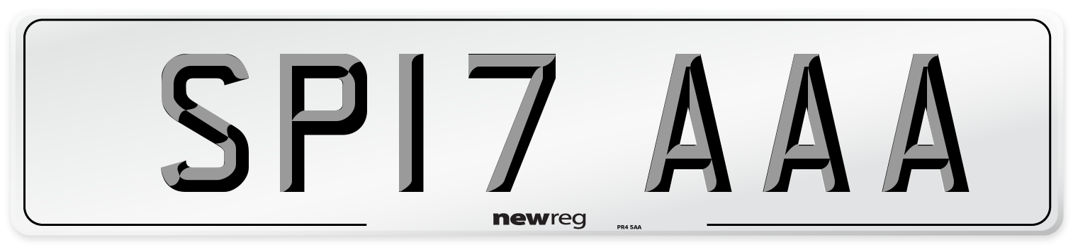 SP17 AAA Front Number Plate