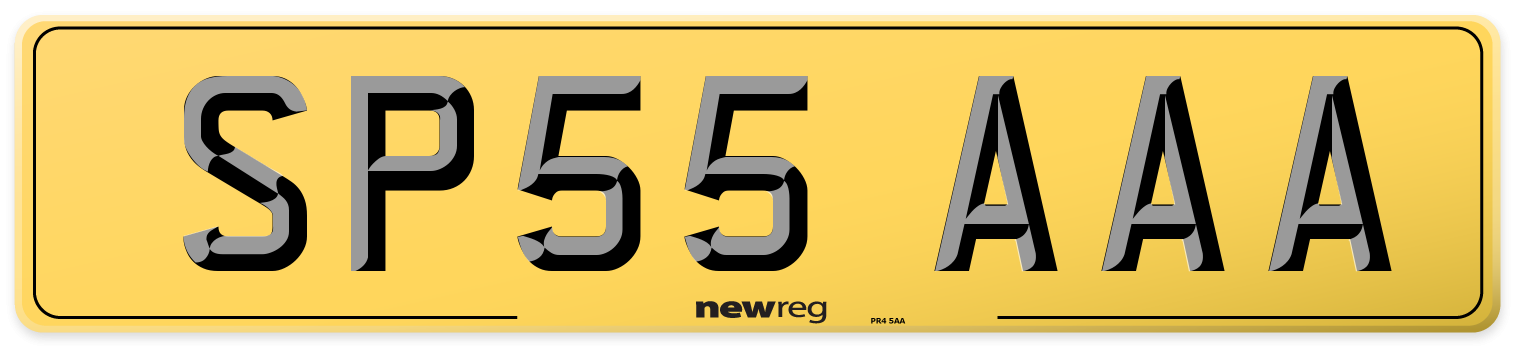 SP55 AAA Rear Number Plate