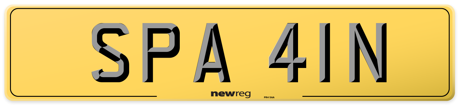 SPA 41N Rear Number Plate