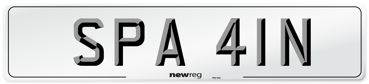 SPA 41N Front Number Plate