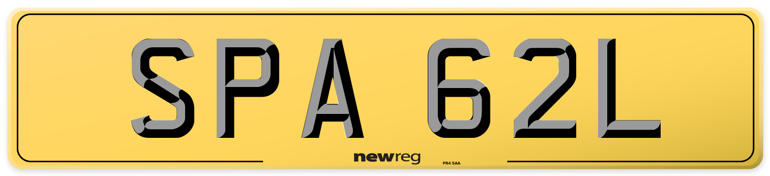 SPA 62L Rear Number Plate