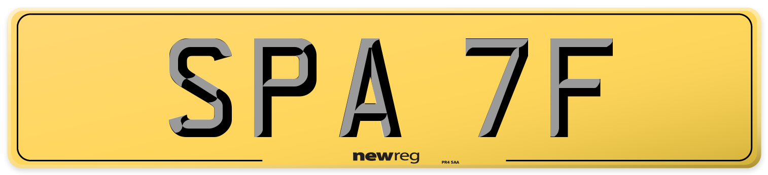 SPA 7F Rear Number Plate