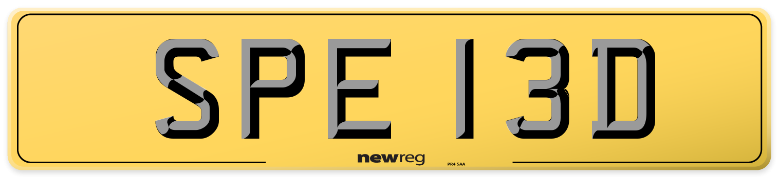SPE 13D Rear Number Plate