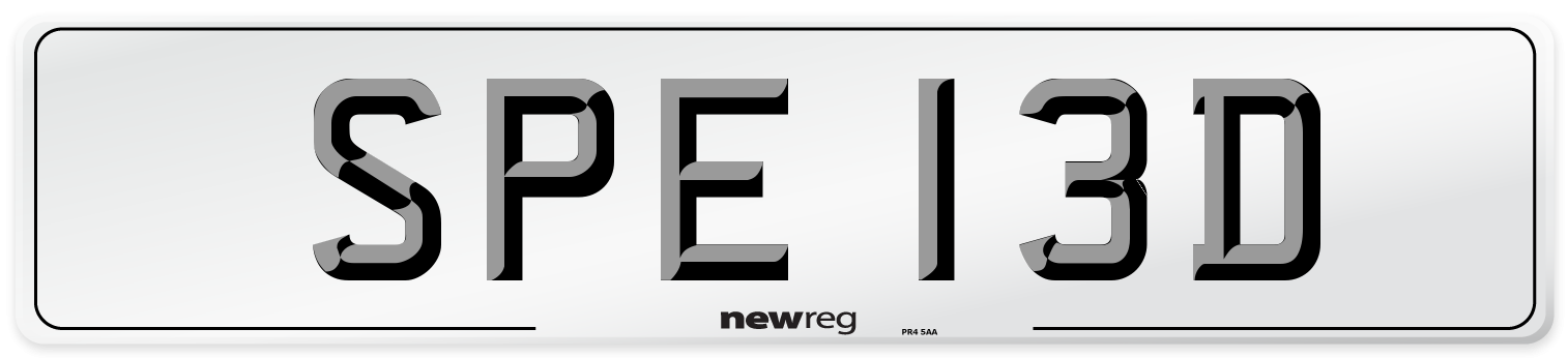 SPE 13D Front Number Plate