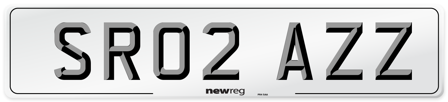 SR02 AZZ Front Number Plate