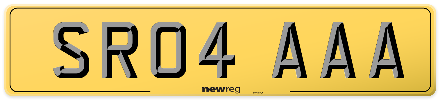 SR04 AAA Rear Number Plate