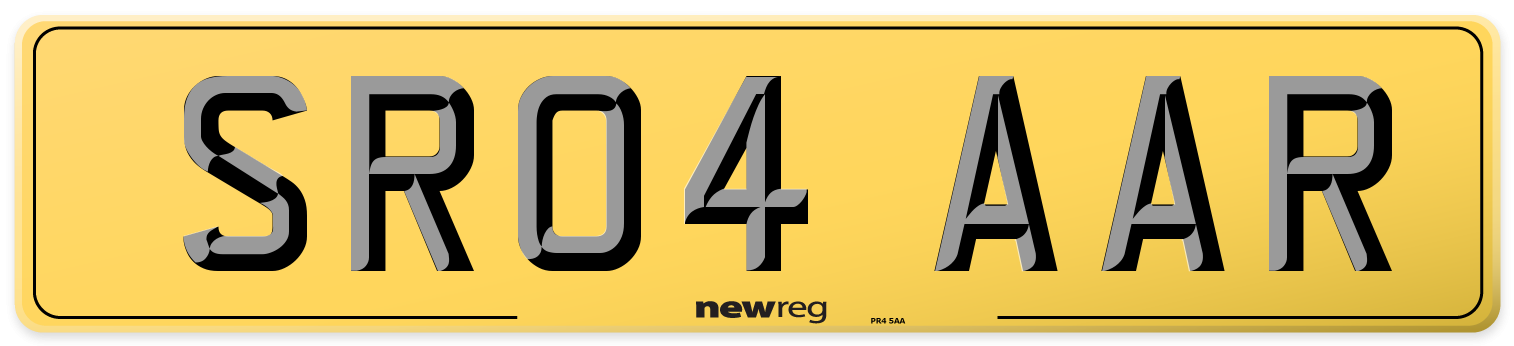SR04 AAR Rear Number Plate