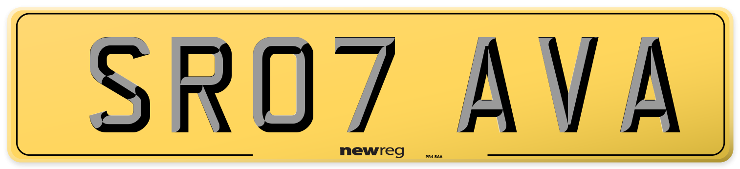 SR07 AVA Rear Number Plate