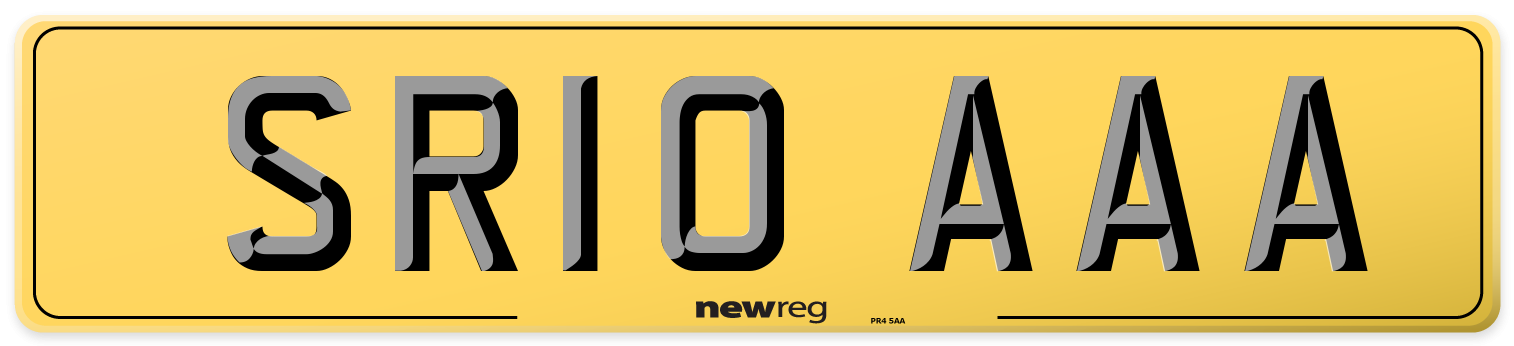 SR10 AAA Rear Number Plate