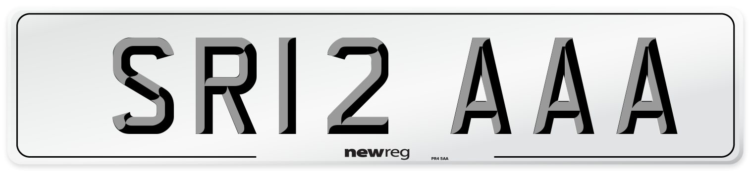 SR12 AAA Front Number Plate